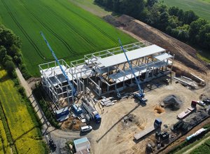 Construction of STACHOVICE HUB from a bird's eye view