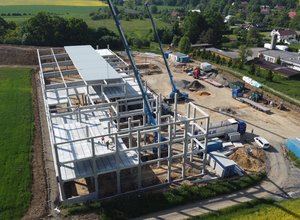 Construction of STACHOVICE HUB from a bird's eye view