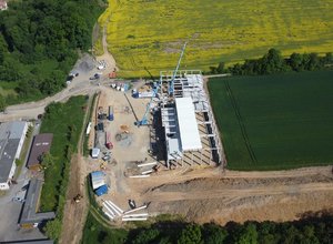 Construction of STACHOVICE HUB from a bird's eye view